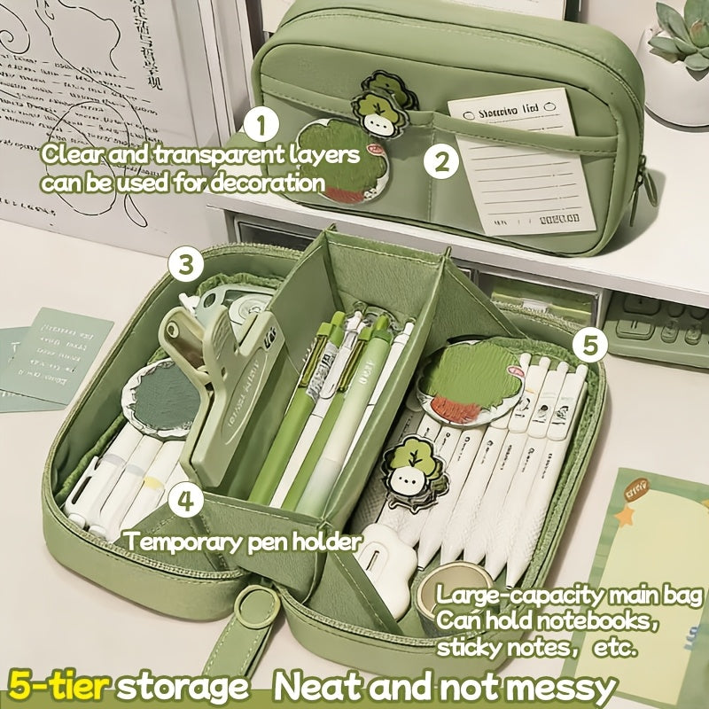 Ins-style Large-capacity Volcano Pencil Case • Multi-layer Compartment Storage • High-aesthetic Pencil and Stationery Organizer for Boys and Girls • Available in Multiple Colors • Essential for Back-to-school • Hand-held Pencil Pouch • New Niche Design