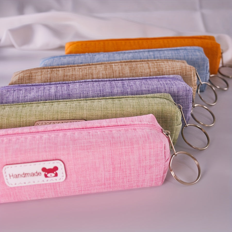 12pcs Academy-Style Pencil Case Suitable for School & Office - Minimalist Classic Small Portable Storage Bags with Hanging Ring, Multi-Purpose Organizer for,, s - Back-to-School Essentials & Christmas Gifts (12pcs)