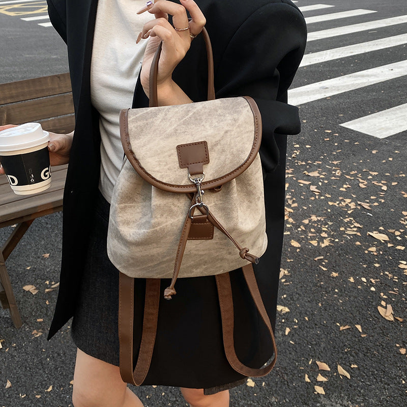 Suede Backpack with Large Capacity Travel Bookbag - Metal Frame & Buckle Closure, Elegant Suede Exterior for College Student, Professional, or Daily Use - Stylish & Spacious