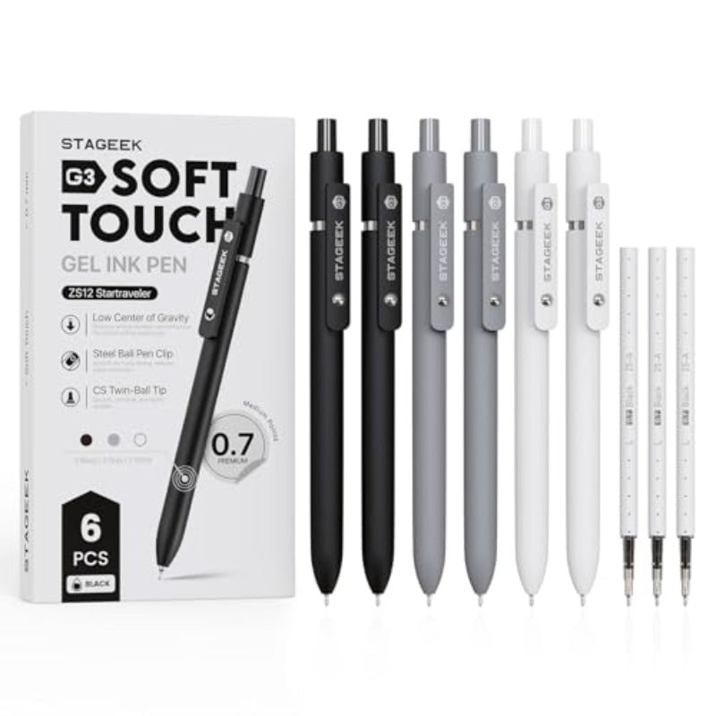 6Pcs Black Gel Pens + 34 Pcs Carpenter Pencil