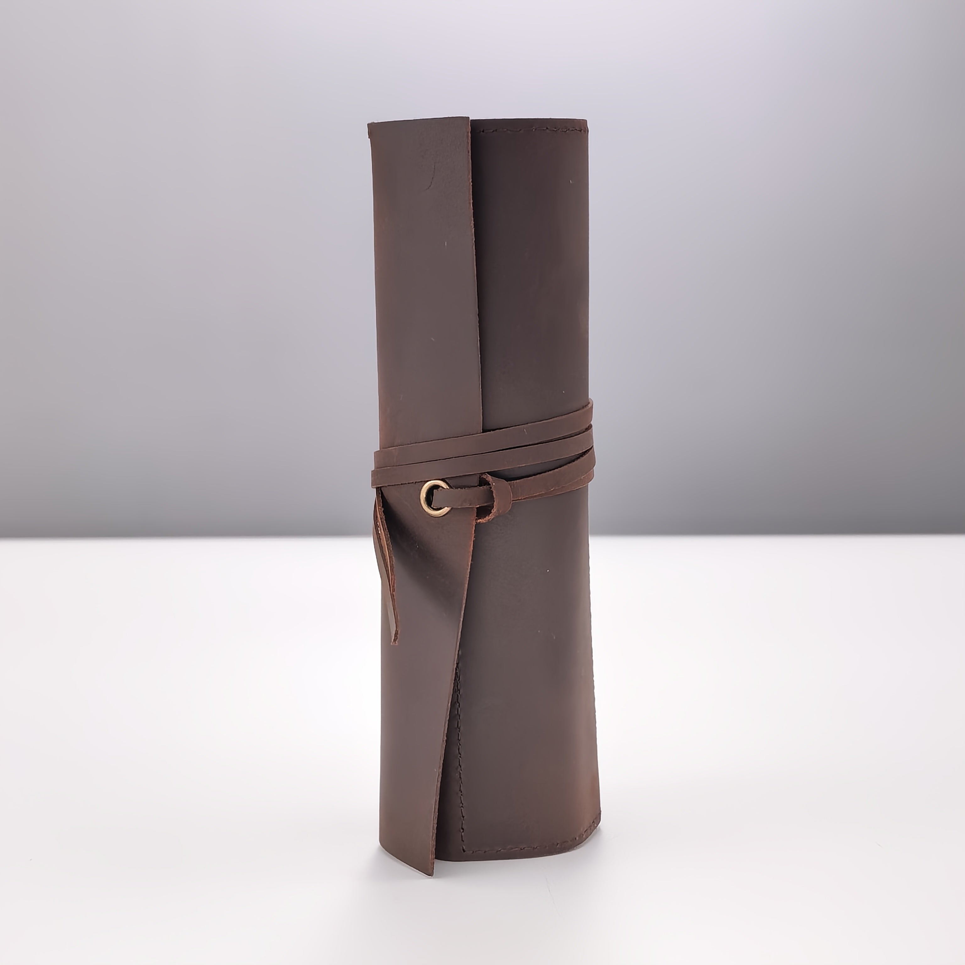 Genuine Leather Pencil Case | Vintage Handmade Top Layer Cowhide Pencil Roll, Minimalist Multifunctional Leather Pencil Organizer