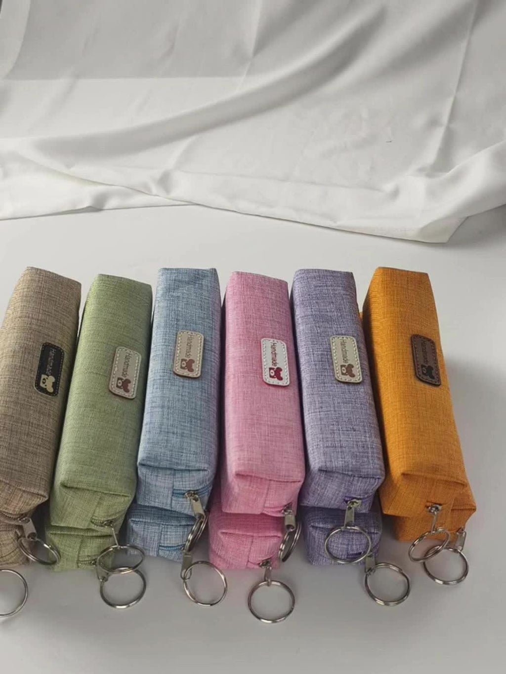 12pcs Academy-Style Pencil Case Suitable for School & Office - Minimalist Classic Small Portable Storage Bags with Hanging Ring, Multi-Purpose Organizer for,, s - Back-to-School Essentials & Christmas Gifts (12pcs)