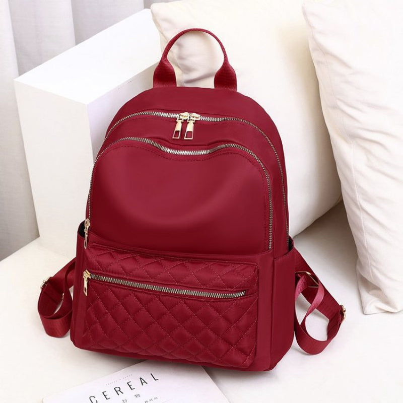 Fashionable And Minimalist Diamond-Patterned Commuter Bag, Spacious And Lightweight, Multi-Layer Storage, Suitable for Students, Casual Outings, And As a Backpack
