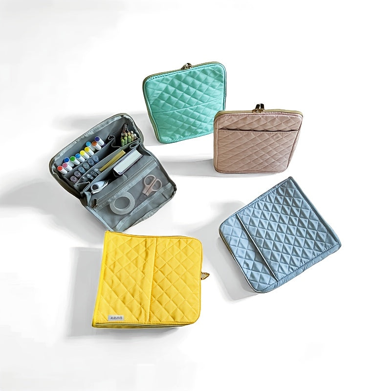 Multi Functional Bag 9 Pockets Double Zipper Multi Functional Storage Bag | Standing Makeup Bag, Pencil Case, Stationery Bag, Convenient Storage