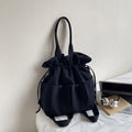 Trendy Spring And Summer Drawstring Tote Bag, Stylish Pleated Minimalist Backpack, Large Capacity Lightweight Shoulder Bag for Students