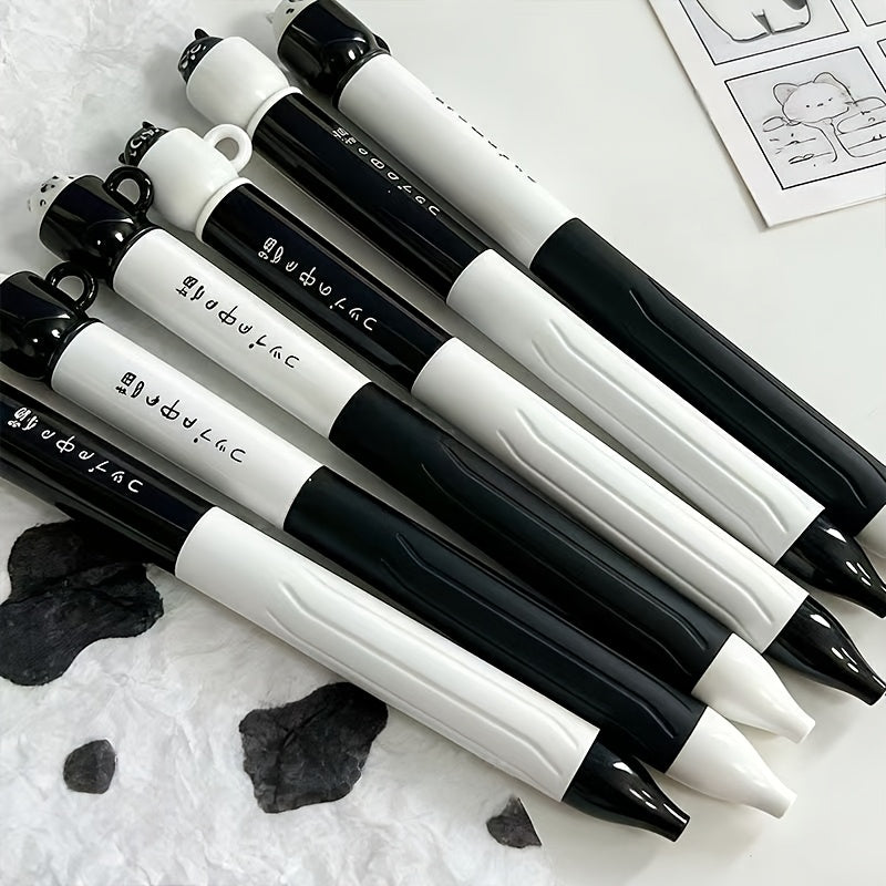 10 Cat-Shaped Twist Pens, Creatively Designed Pocket Pens with a Rotating Core, 0.5Mm Fun Animal Quick-Drying Black Pens, Perfect for Study And Office Use
