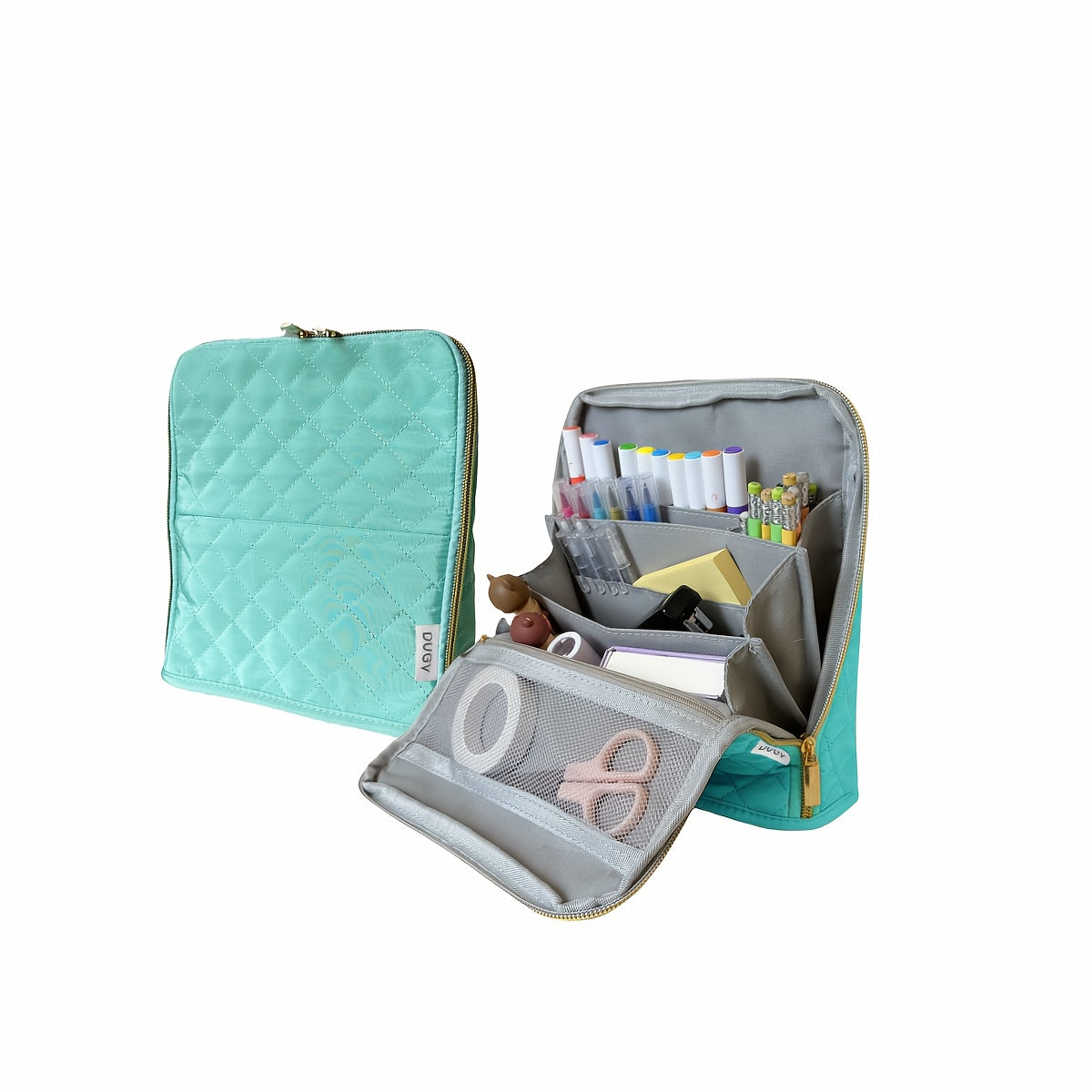 Multi Functional Bag 9 Pockets Double Zipper Multi Functional Storage Bag | Standing Makeup Bag, Pencil Case, Stationery Bag, Convenient Storage