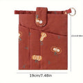 1 Portable 2-in-1 Reading Pencil Case with Embroidered Pumpkin, Dual Pockets for A5 Notebooks, Multifunctional Notebook Storage Bag, Durable Meeting Notebook Bag, Book Cover, Slim Storage Bag, Christmas Gift, Thanksgiving Gift, Birthday Gift