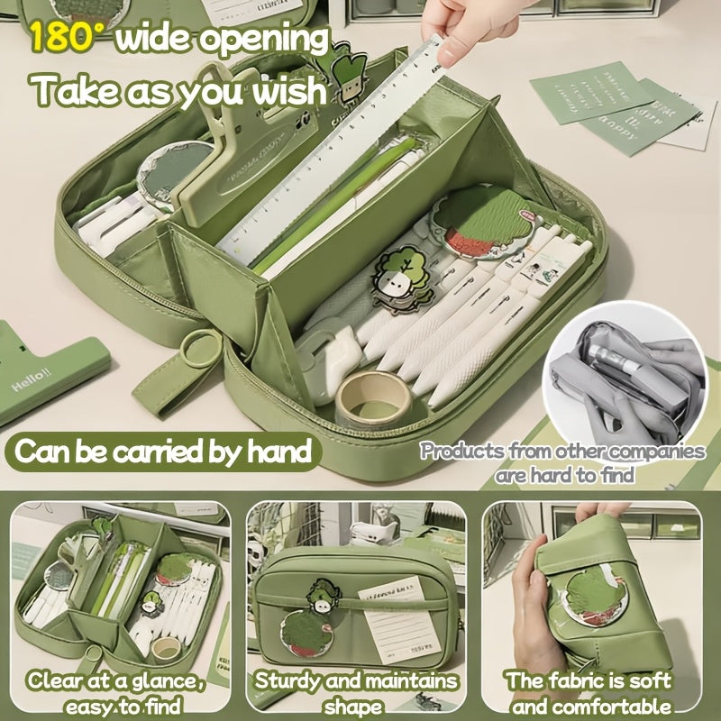 Ins-Style Large-Capacity Volcano Pencil Case with Multiple Compartments for Storage, a Stylish Stationery Organizer for Both Boys And Girls, Available in Various Colors, a Must-Have for The New School Year, Can Be Carried As a Pencil Bag