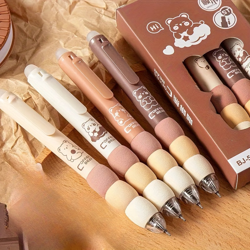 12 Cute Cartoon Erasable Gel Pens with Soft Grip, Expandable 0, 5mm Tip, Black Ink - Adorable Animal & Food Designs, Perfect for School Supplies, Gifts, and Writing Tools, Cute Pens, Diary Writing, Playful Design, Smooth Writing