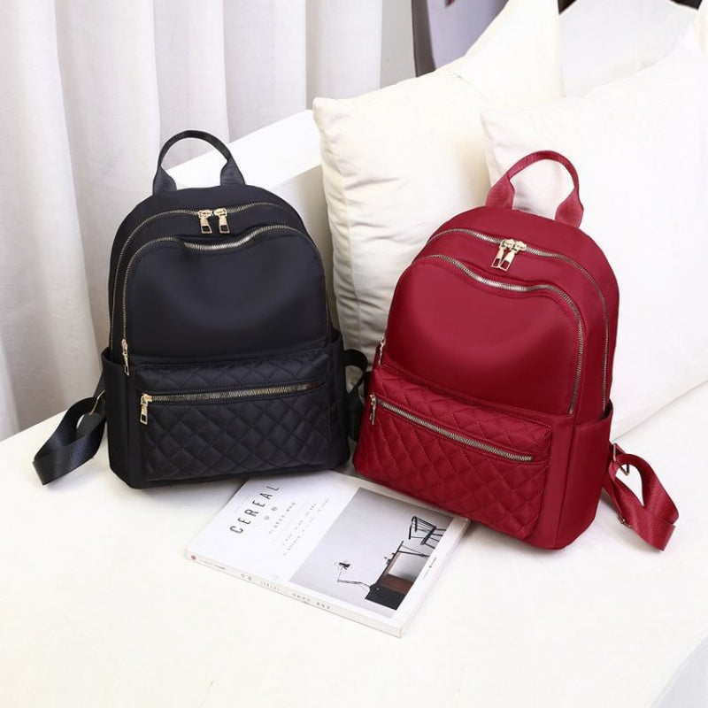Fashionable And Minimalist Diamond-Patterned Commuter Bag, Spacious And Lightweight, Multi-Layer Storage, Suitable for Students, Casual Outings, And As a Backpack