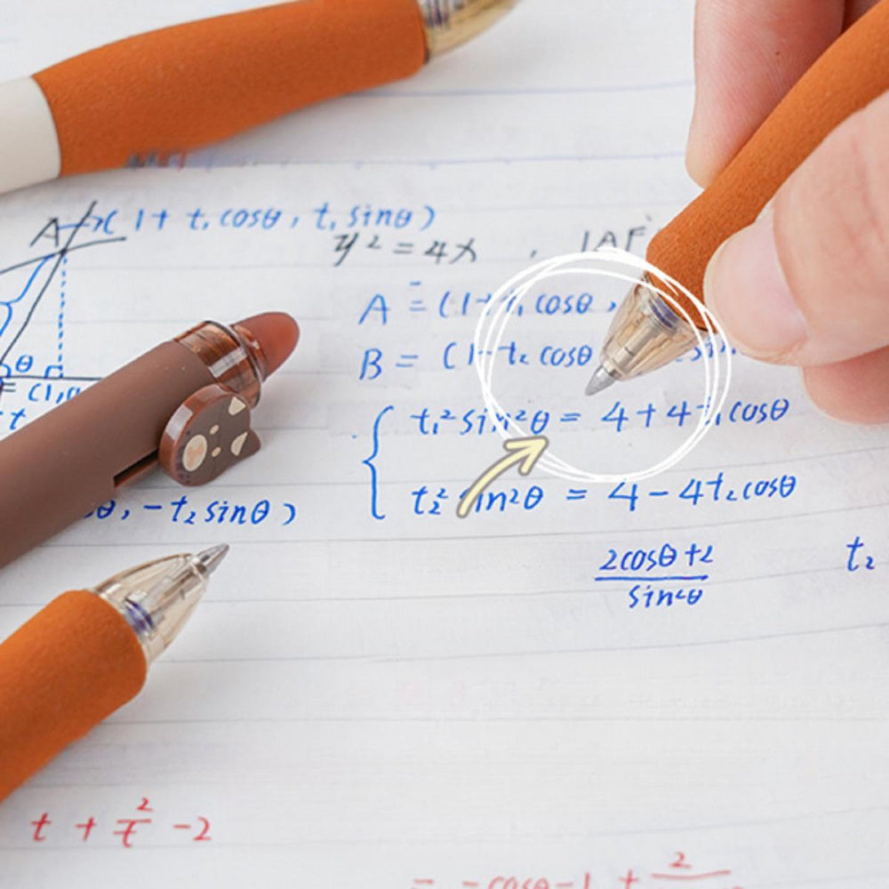 2 Styles, 8 Erasable Pens per Style | Cartoon Minimalist Pattern Theme, Erasable Black Crystal Blue, Smooth Non-Stop Ink, Quick Drying, High Capacity Gel Pen for Study and Office Writing