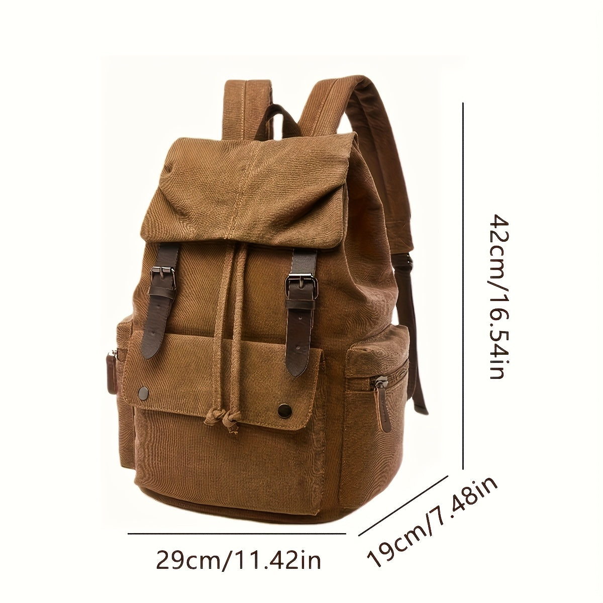 Large Capacity Vintage Canvas Backpack, a Classic Casual Bag with Multiple Functional Compartments, a Separate Section for Laptops And Tablets, Lined with Precision Wrinkle-Resistant Material, Versatile And Durable, Suitable for Both Men And Women