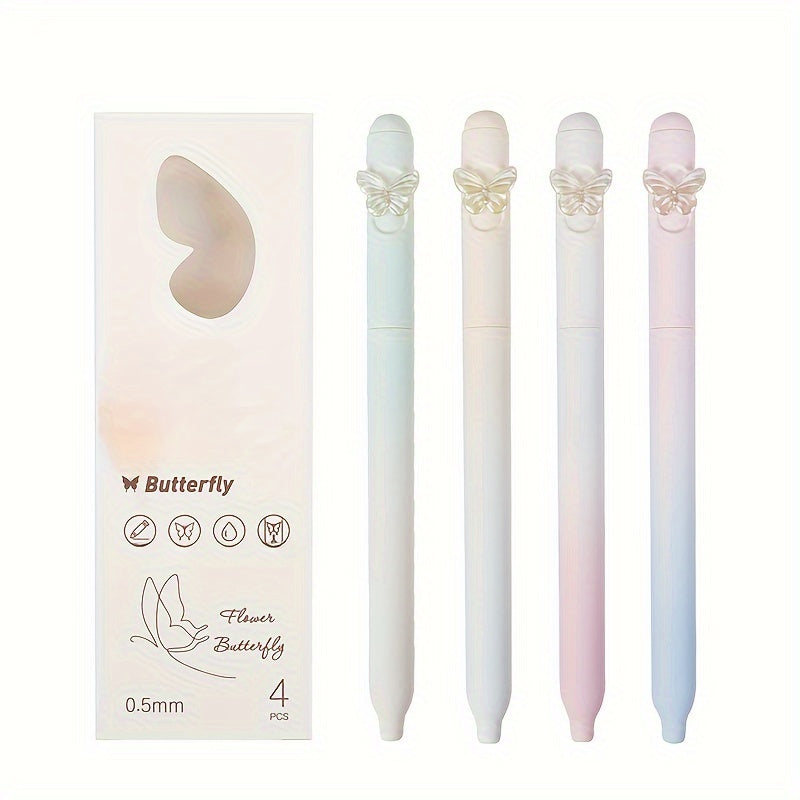 16 fun butterfly creative rubber ball pens, ultra-fine 0.5mm pen tip, lightweight plastic material, fast drying ink suitable for writing and signing