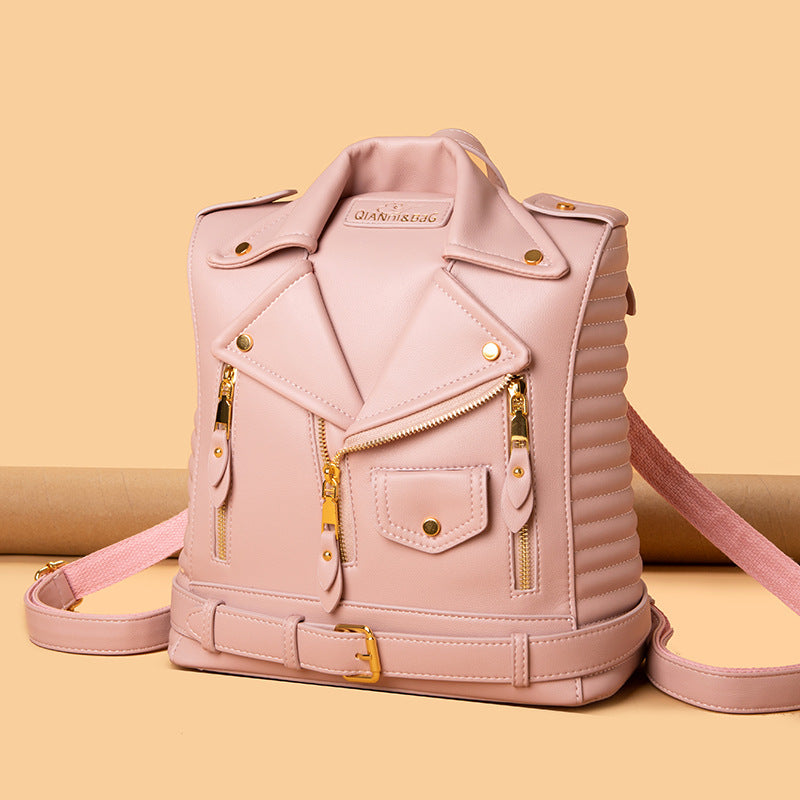 Women'Large-Capacity Heavy-Duty Nylon Backpack with Adjustable Shoulder Straps & Rivet Accent - Elegant Suitable for College, Travel,Rucksack, Zipper Closure, Hand Washable,Bookbag for, Daily Use (Nylon\u002F)