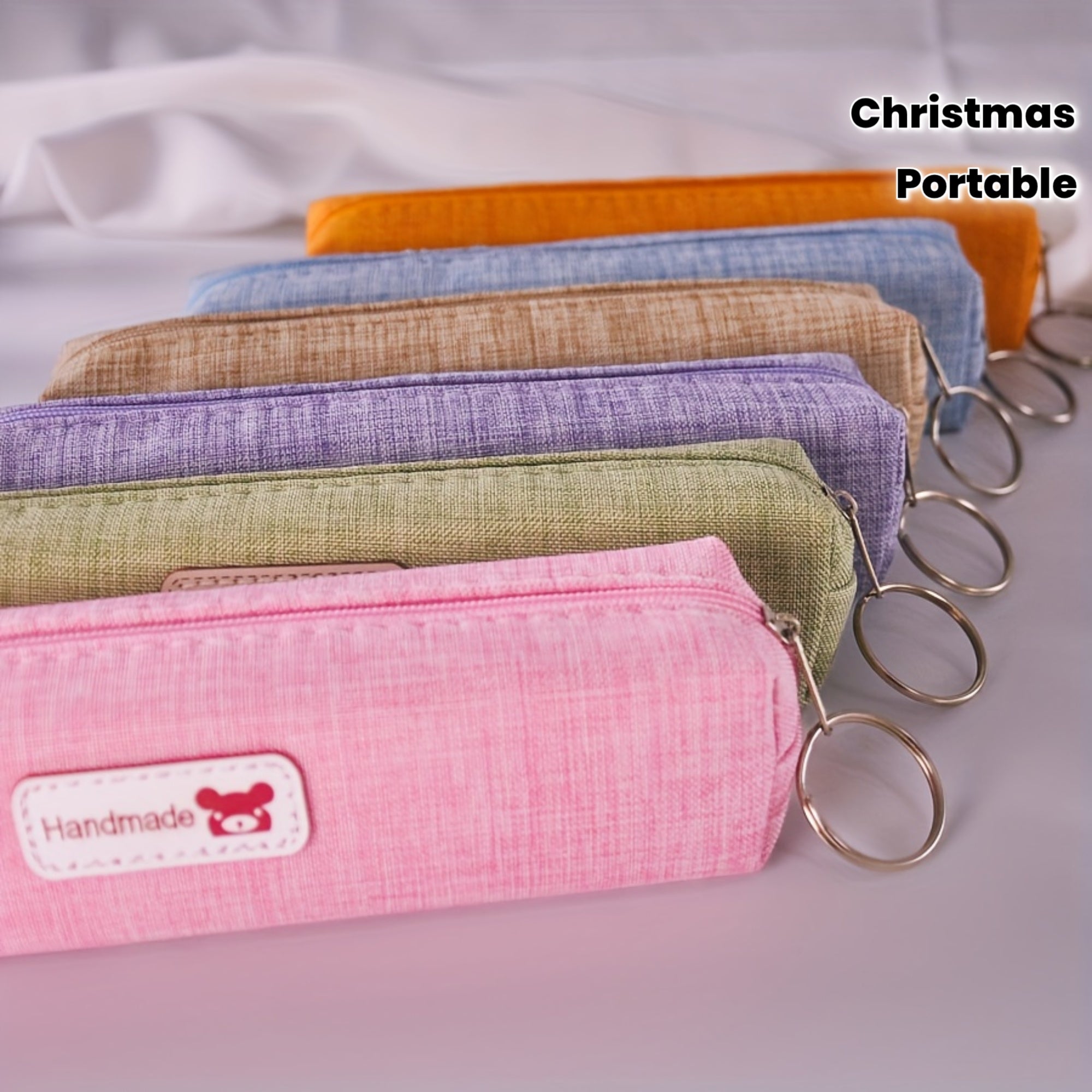 12pcs Academy-Style Pencil Case Suitable for School & Office - Minimalist Classic Small Portable Storage Bags with Hanging Ring, Multi-Purpose Organizer for,, s - Back-to-School Essentials & Christmas Gifts (12pcs)