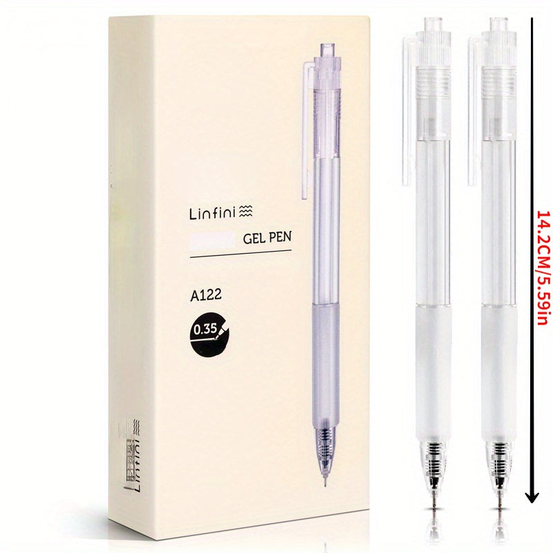 24 Pack Transparent Retractable Gel Pens- 0.35mm Extra-Fine Needle Tip& Non-Slip Grip, Quick-Dry Ink for Precise Writing& Daily Notes, Maximum Value Bulk Set